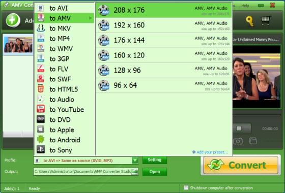 output formats