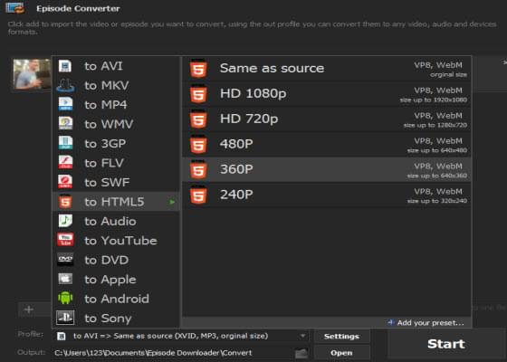 convert episodes