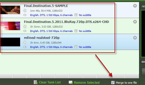 Merge video into one video files