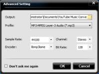 customize output settings