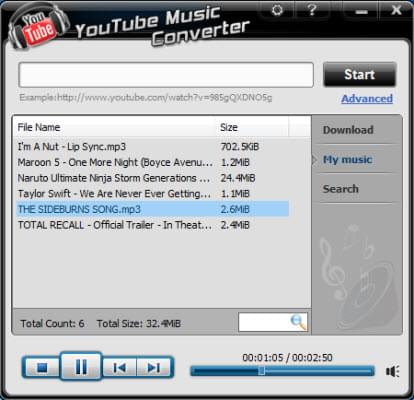 built-in music player