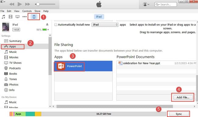 is it possible to transfer ppt to ipad